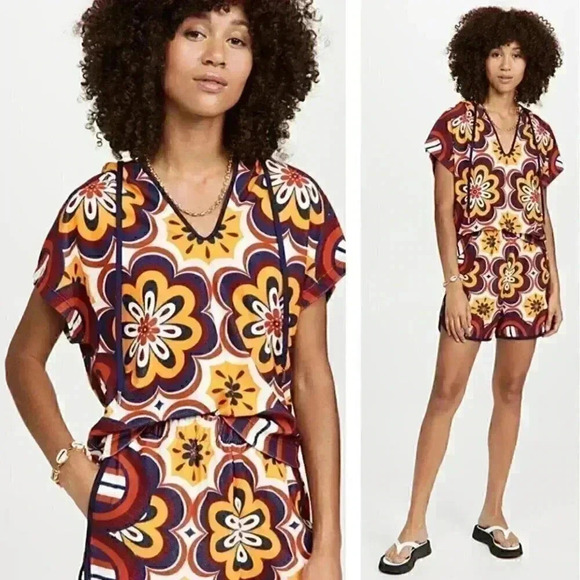 NWT LA Double J Terry Top in Ciccio Bohemian Vintage Print - Picture 1 of 11
